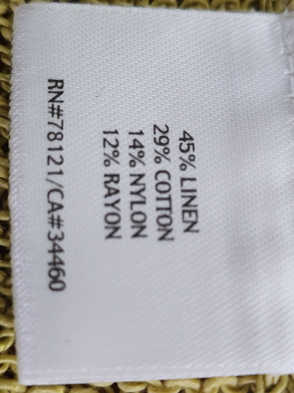 Eileen Fisher Mustard Yellow Linen Knit Open Front Cardigan Sweater - Picture 6 of 6